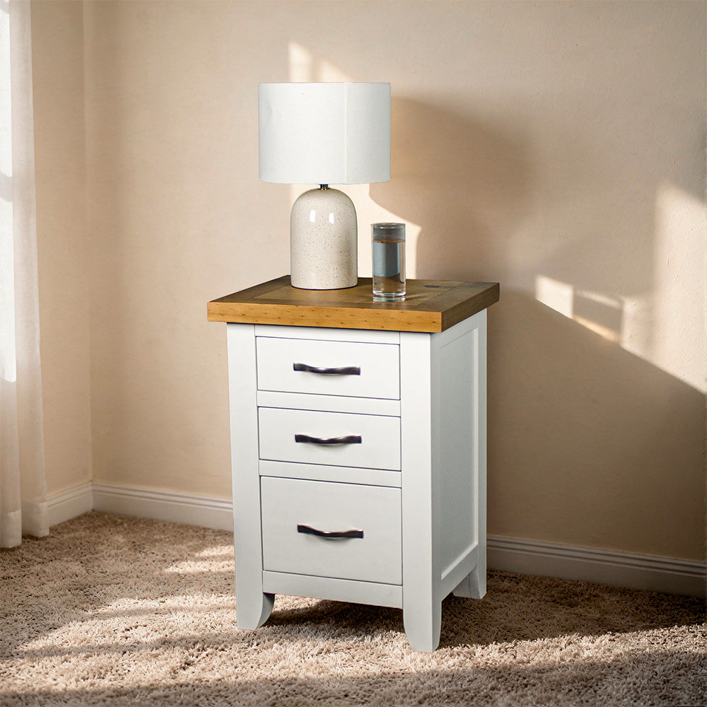 Felixstowe Pine Bedside Cabinet (White)