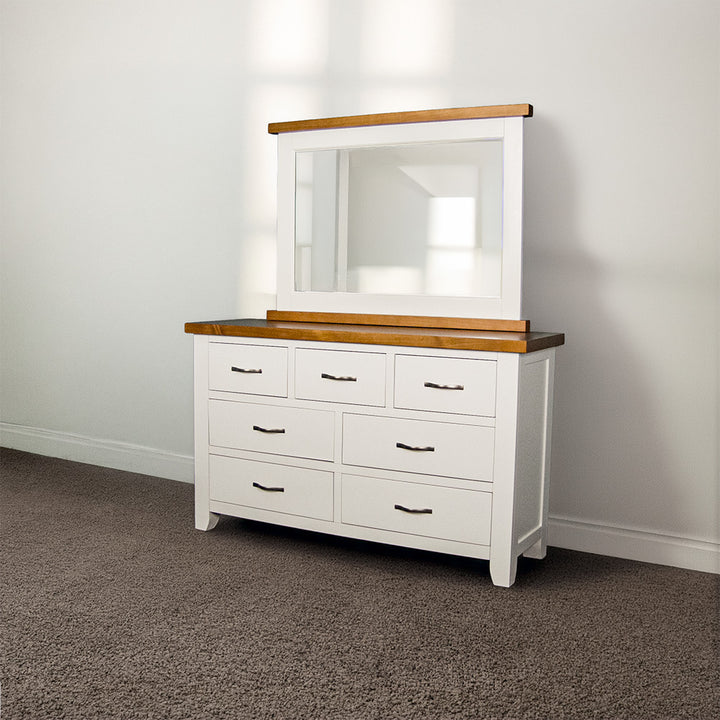 Felixstowe 7 Drawer Pine Dresser & Mirror