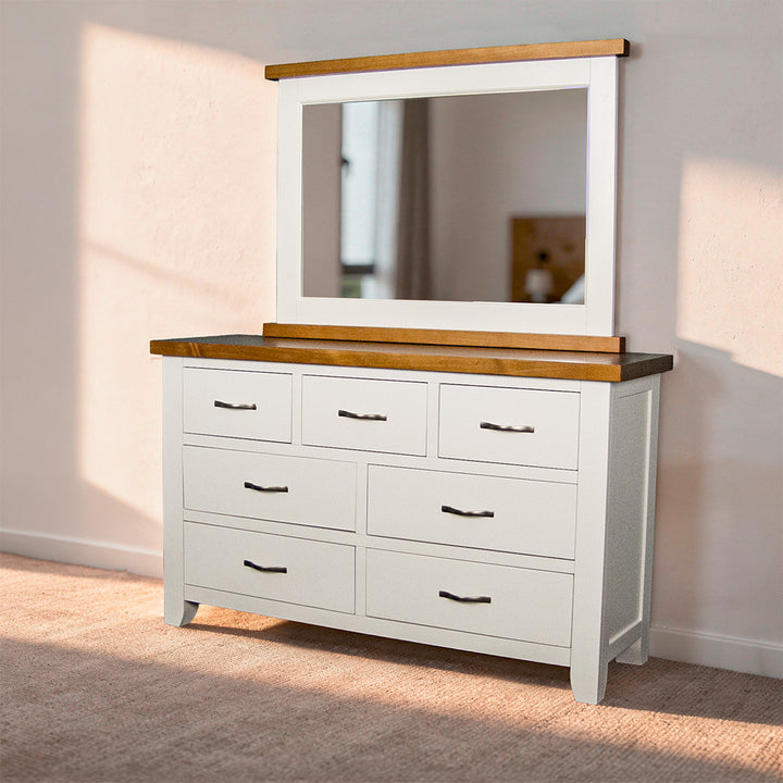 Felixstowe 7 Drawer Pine Dresser & Mirror