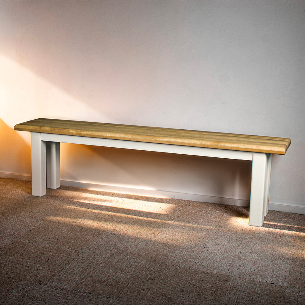 Loire Solid Oak Bench Seat (White)