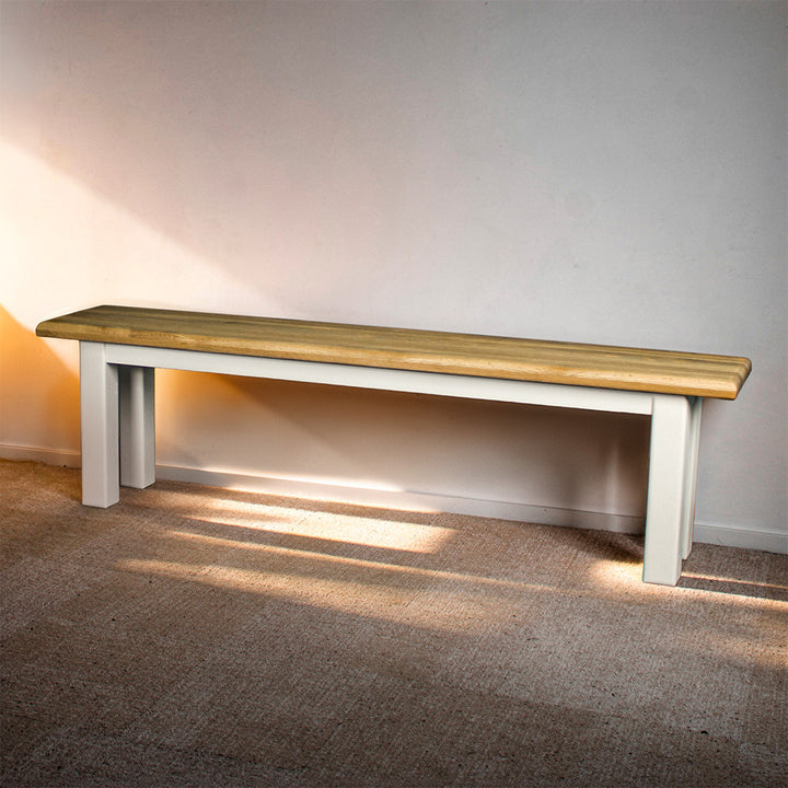 Loire Solid Oak Bench Seat (White)