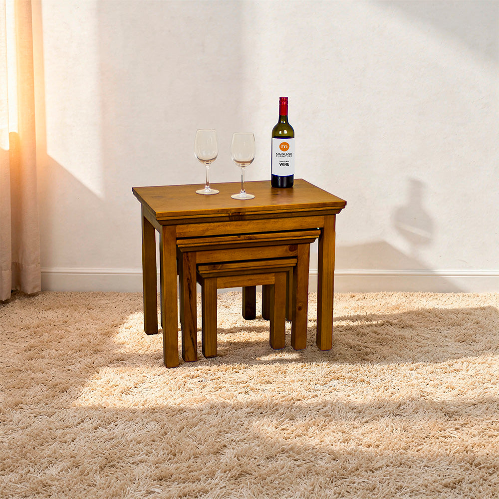 Montreal 3 Piece Pine Nesting Tables
