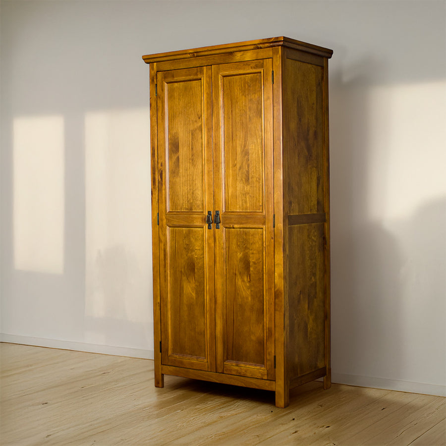 Front view of the Montreal Full Length Pine Wardrobe