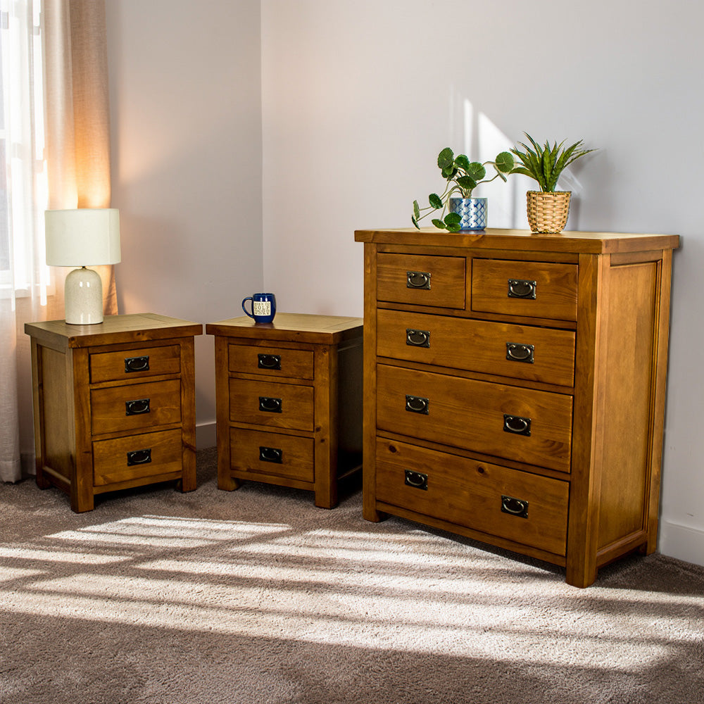 New Quebec 3 Piece Bedroom Suite With Tallboy