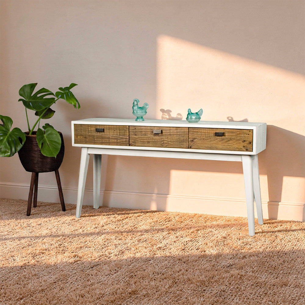 Nova Recycled Pine Console Table with Drawers