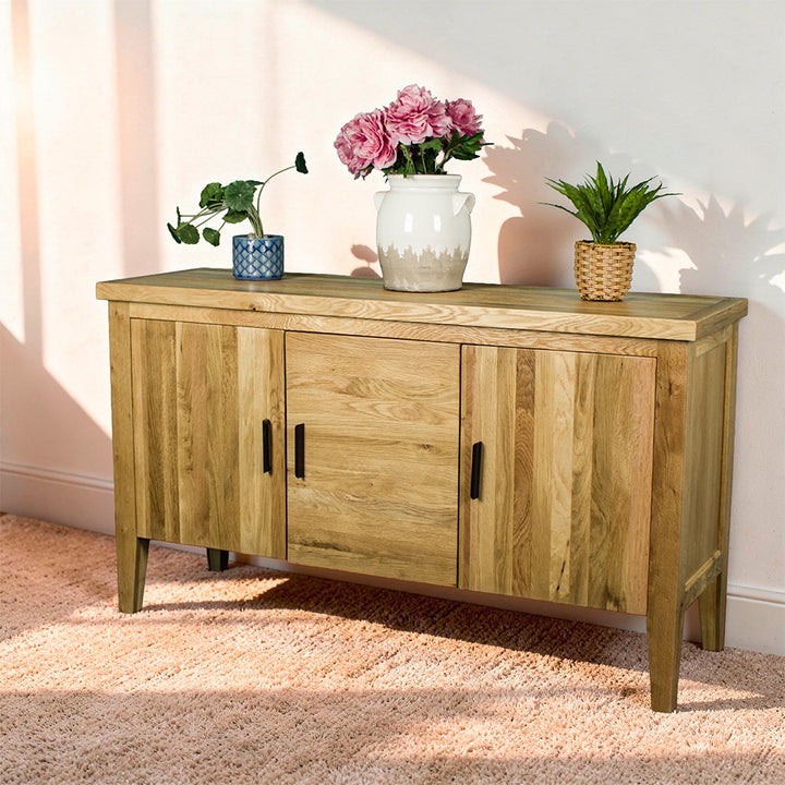 Oscar Compact Three Door Oak Buffet
