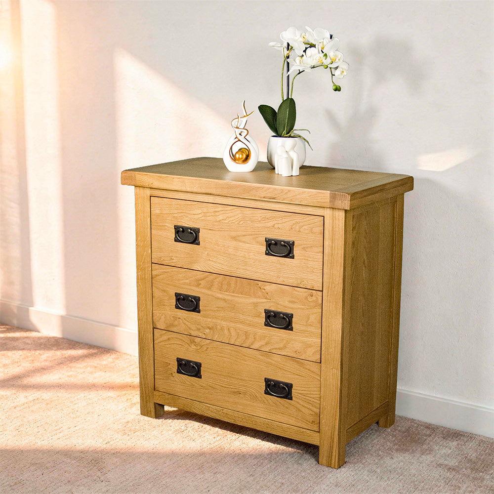 Queensland Oak 3 Drawer Chest