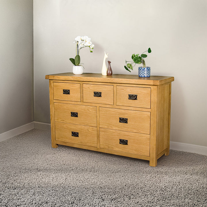 Queensland 7 Drawer Oak Lowboy
