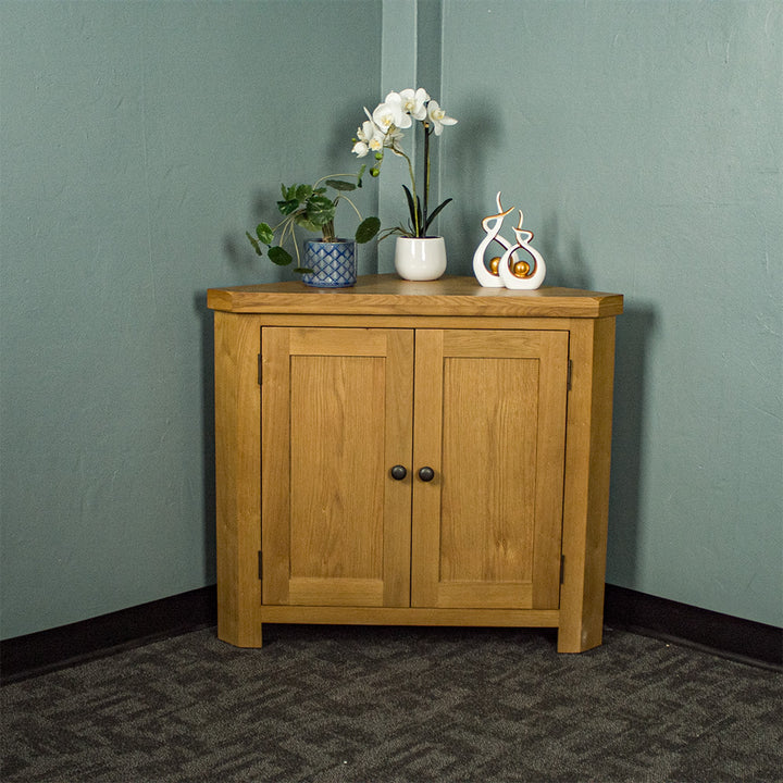 Queensland Oak Corner Cabinet
