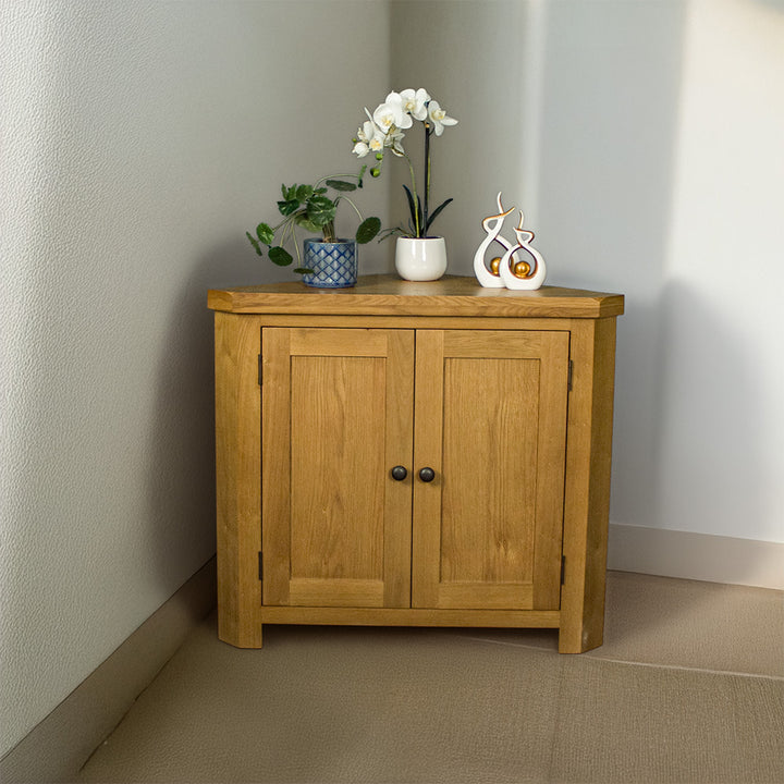 Queensland Oak Corner Cabinet