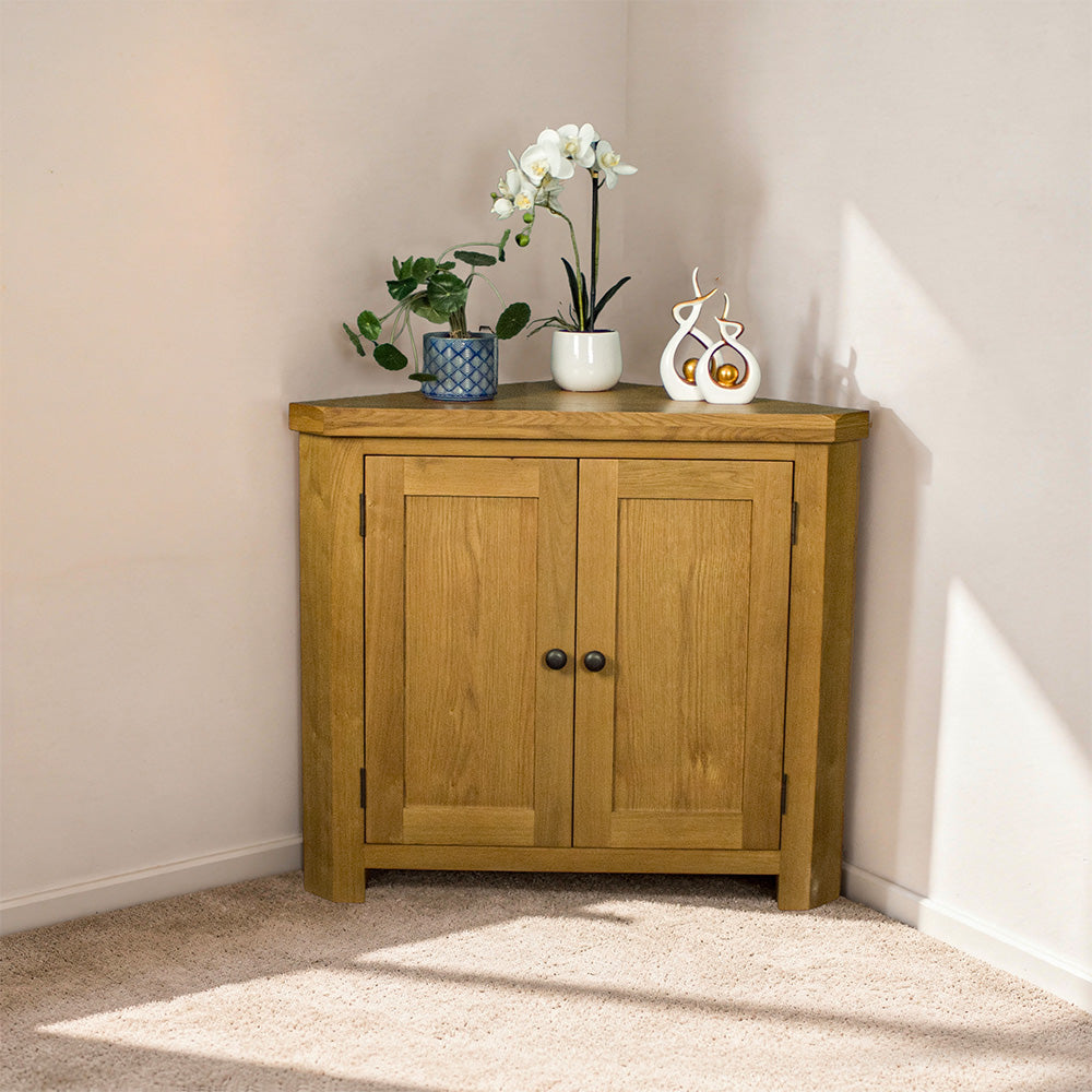 Queensland Oak Corner Cabinet