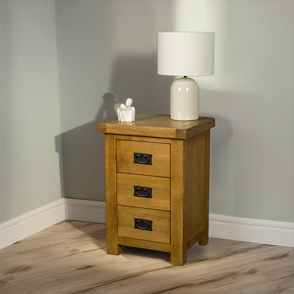 Queensland Oak Large Bedside Cabinet