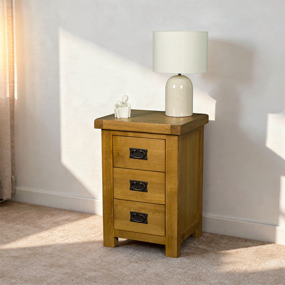 Queensland Oak Large Bedside Cabinet