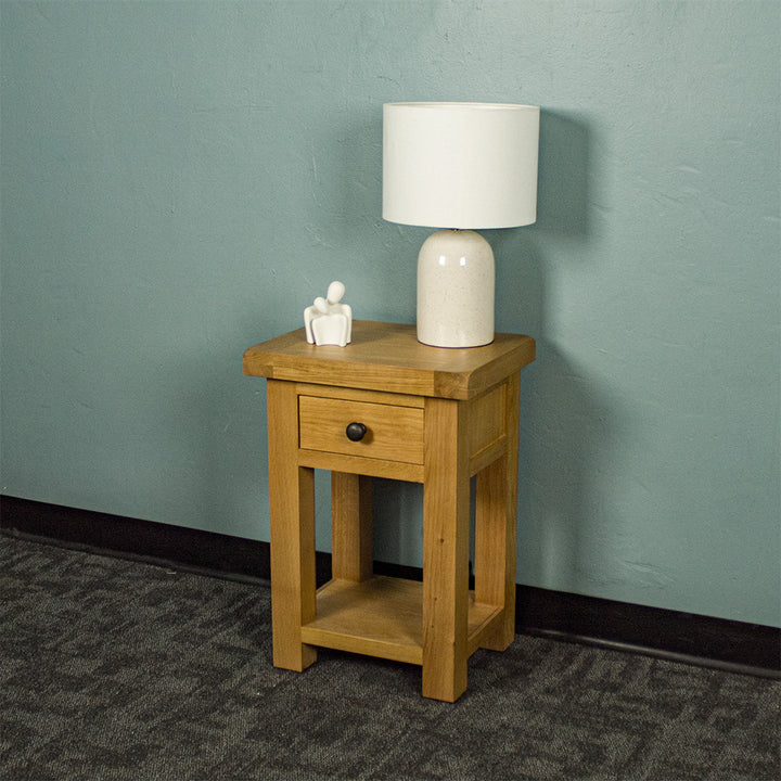 Queensland Oak Bedside/Lamp Table