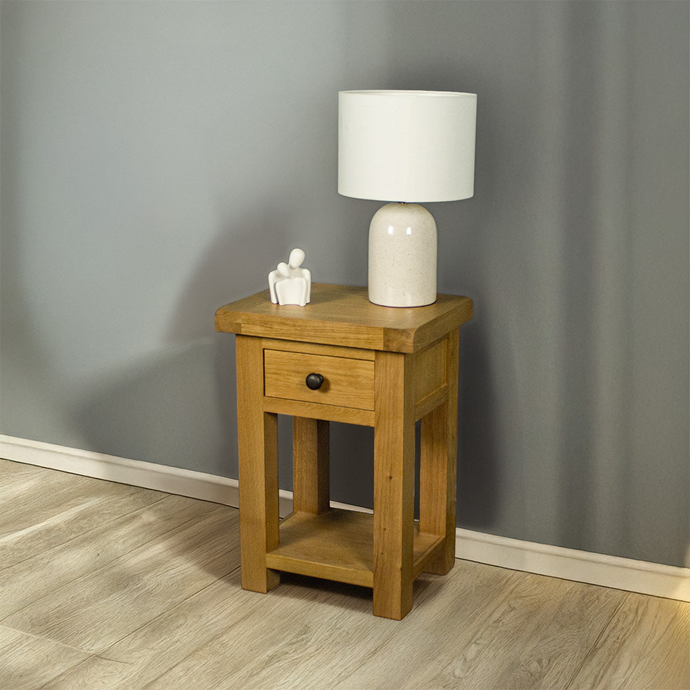 Queensland Oak Bedside/Lamp Table