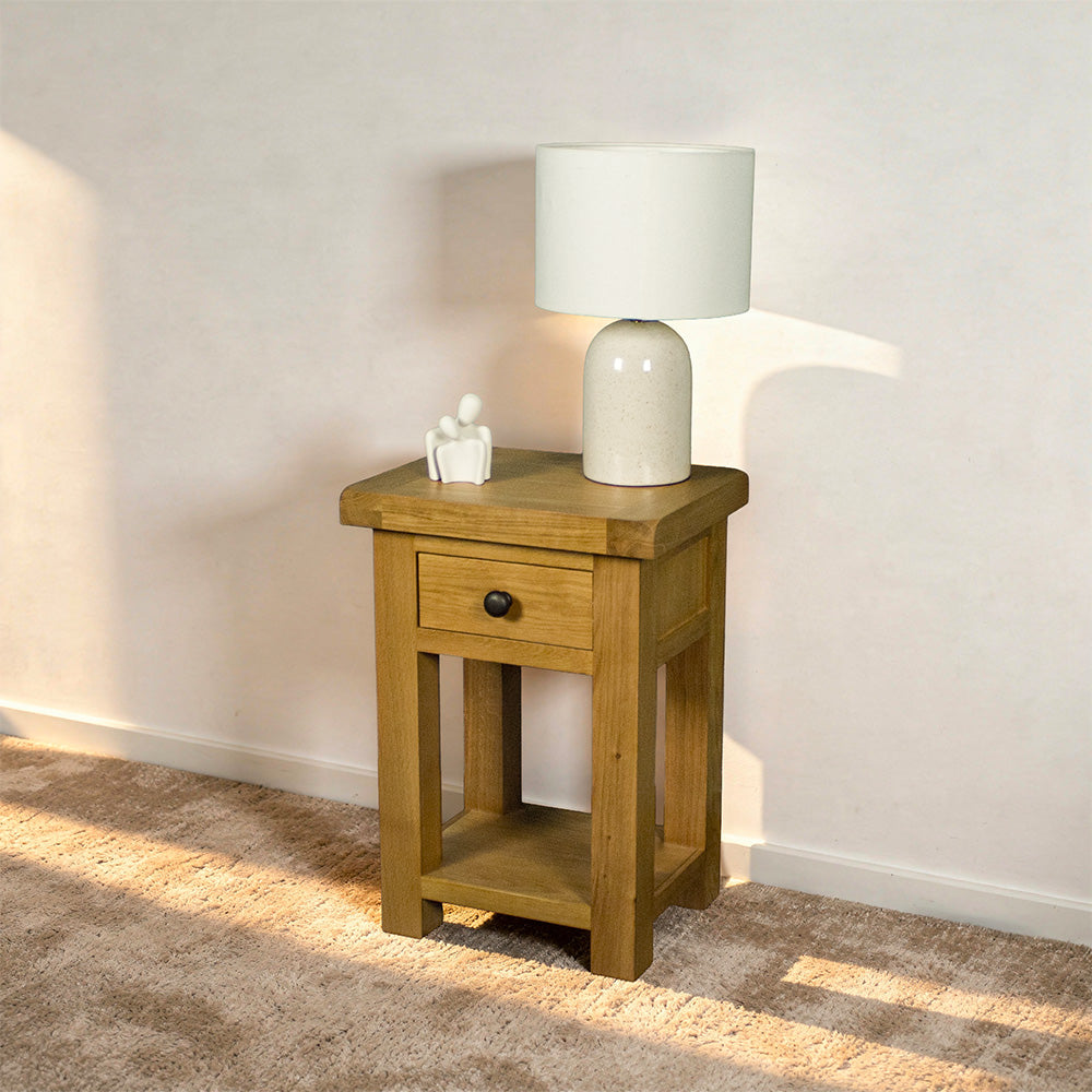 Queensland Oak Bedside/Lamp Table