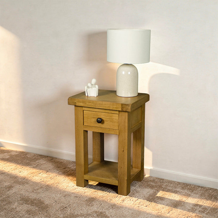 Queensland Oak Bedside/Lamp Table