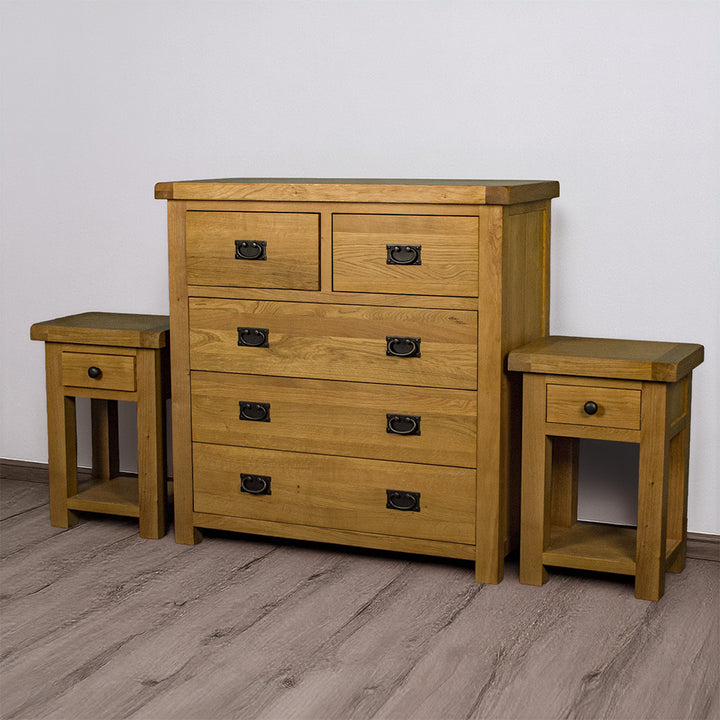 Queensland 3 Piece Bedroom Set with 1 Drawer Bedsides