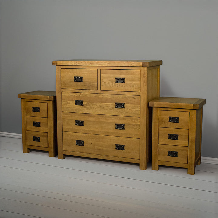 Queensland 3 Piece Bedroom Suite with 3 Drawer Bedsides
