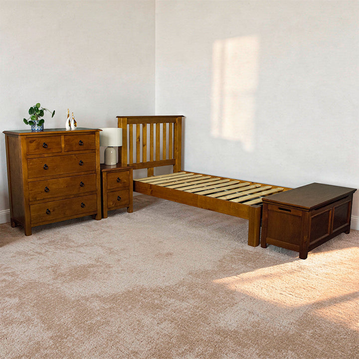 Rimu-stain NZ Pine King Single Suite