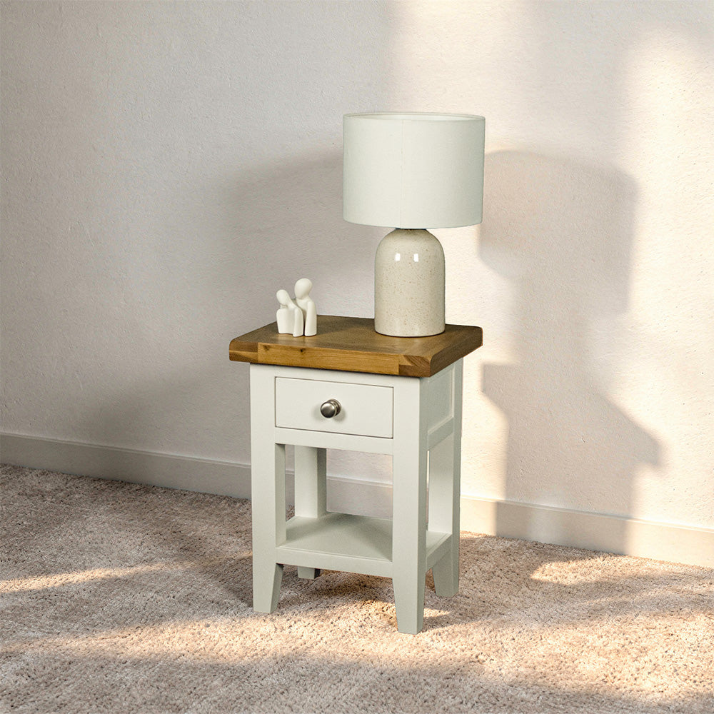 Tasmania Oak Top Bedside Table / Lamp Table