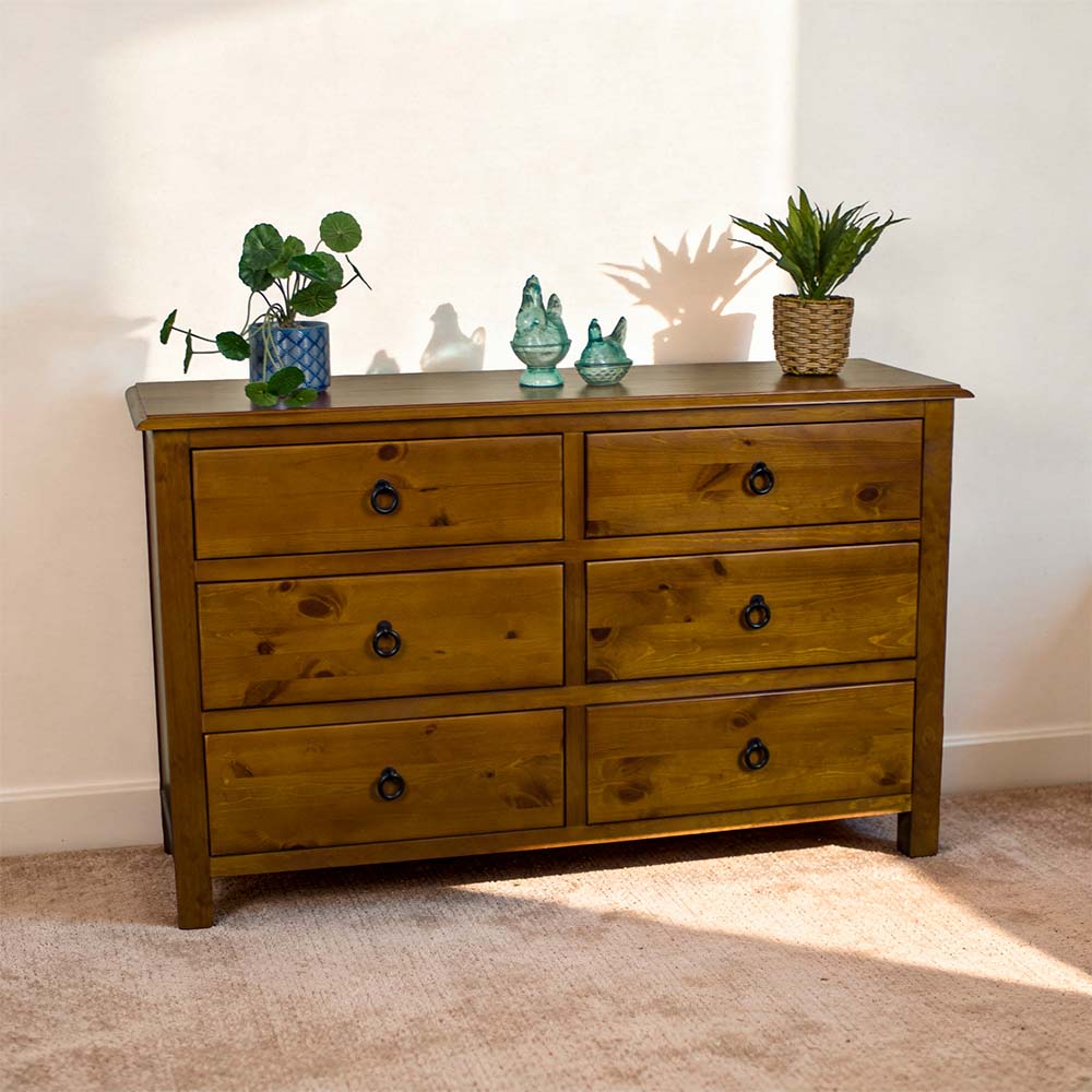 Trent 6 Drawer NZ Pine Lowboy