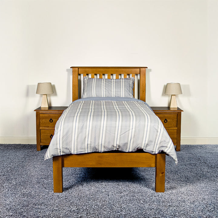 Trent Single Size NZ Pine Slat Bed Frame