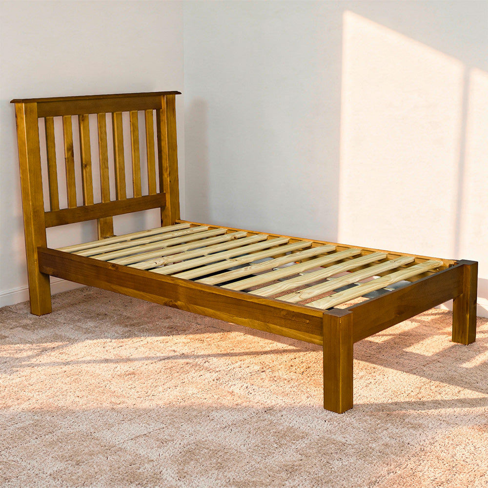 Trent Single Size NZ Pine Slat Bed Frame