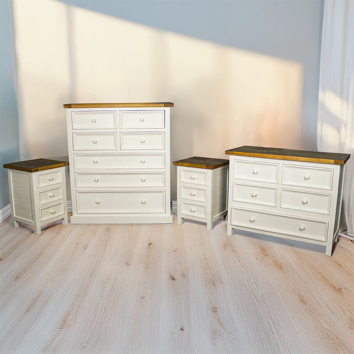 Tuscan Four-Piece Recycled Pine Bedroom Suite