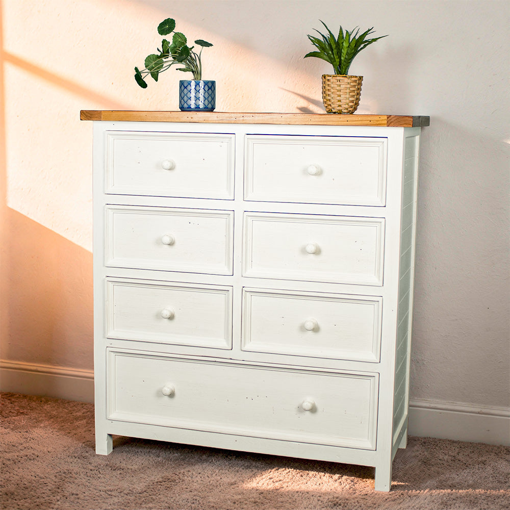 Tuscan Recycled Pine Seven Drawer Tallboy