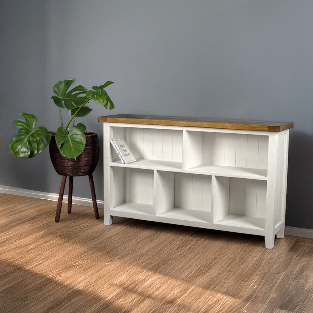 Tuscan Recycled Pine Low Bookcase