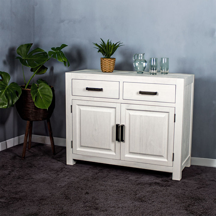 Vancouver 2 Door 2 Drawer NZ Pine White Buffet
