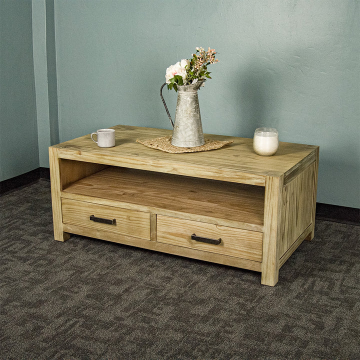 Vancouver 2 Drawer NZ Pine Coffee Table