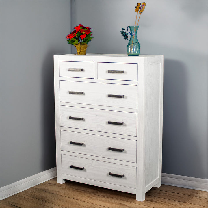 Vancouver 6 Drawer NZ Pine Tallboy