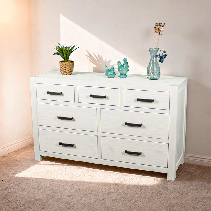 Vancouver 7 Drawer White Lowboy