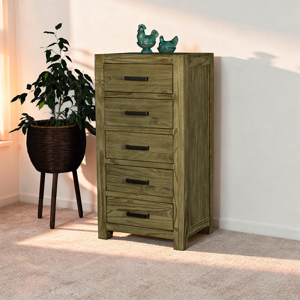 Vancouver 5 Drawer NZ Pine Lingerie Chest