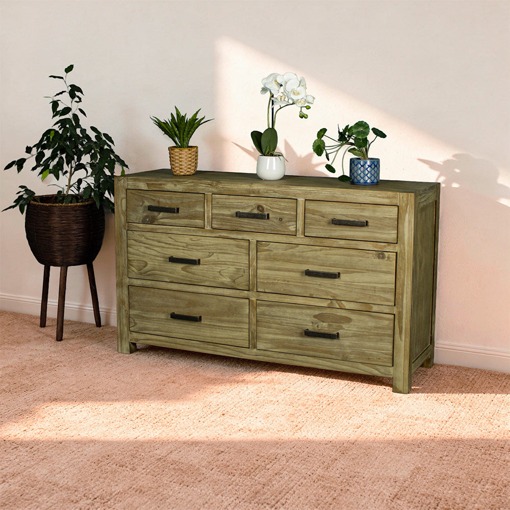 Vancouver 7 Drawer NZ Pine Lowboy