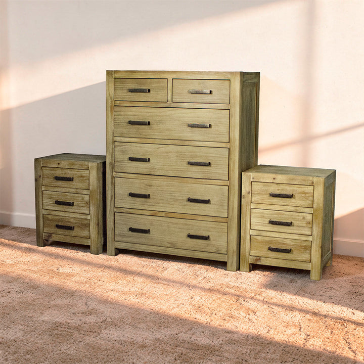 Vancouver Stonewash 3-Piece Bedroom Suite