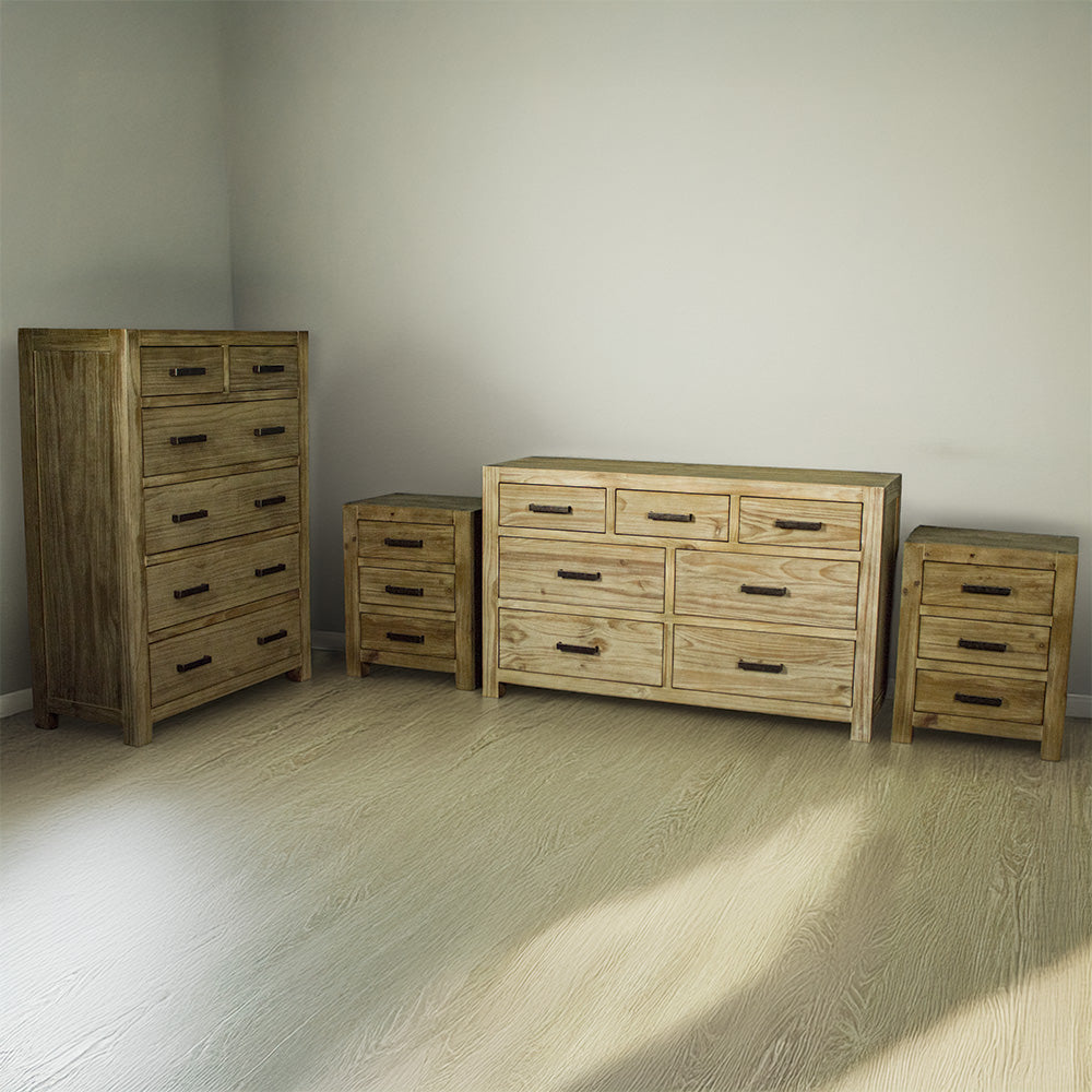 Vancouver Stonewash 4-piece Bedroom Suite