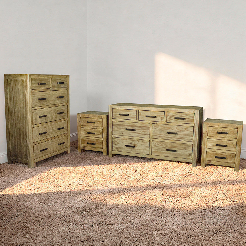 Vancouver Stonewash 4-piece Bedroom Suite
