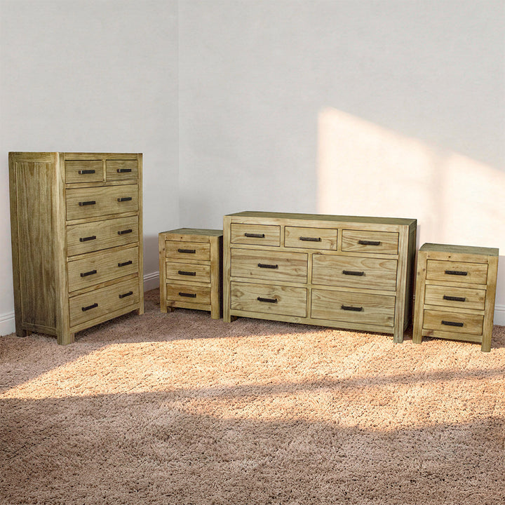 Vancouver Stonewash 4-piece Bedroom Suite