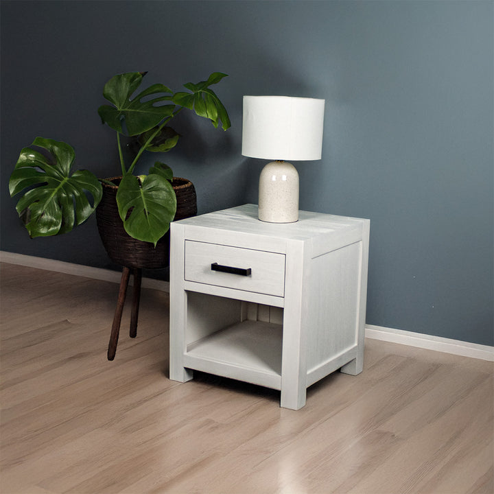 Vancouver White Lamp/Bedside Table