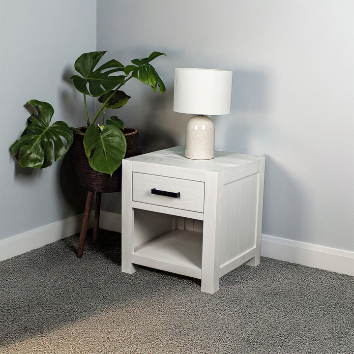 Vancouver White Lamp/Bedside Table