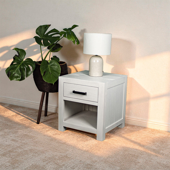 Vancouver White Lamp/Bedside Table