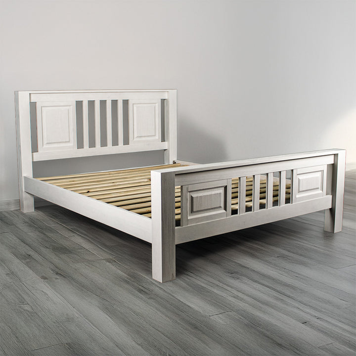 Vancouver Queen Size White Slat Bed Frame