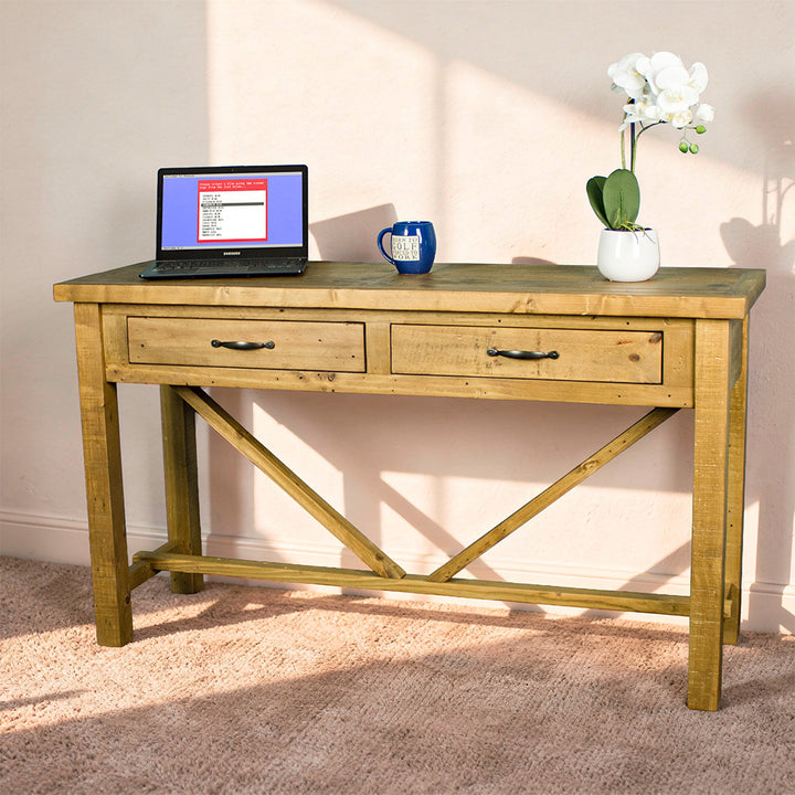 Ventura Recycled Pine 2 Drawer Hall Table