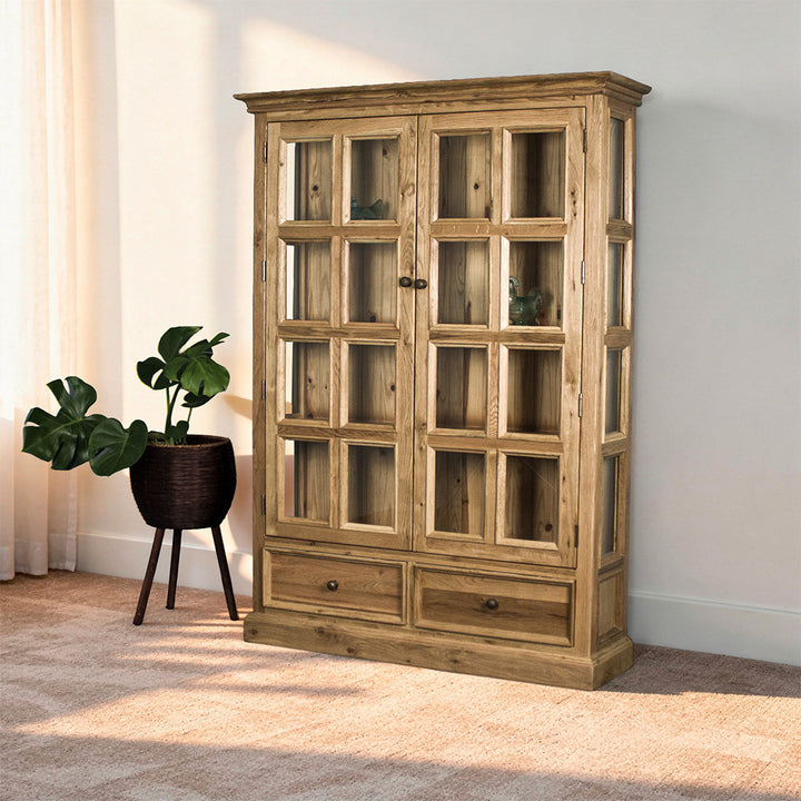 Versailles Large Oak Display Cabinet