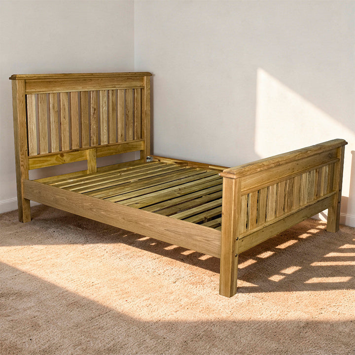 Versailles Oak Queen Size Slat Bed