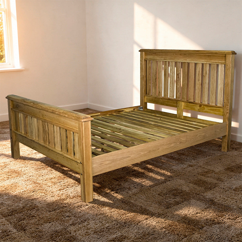 Versailles Oak Super King Size Slat Bed
