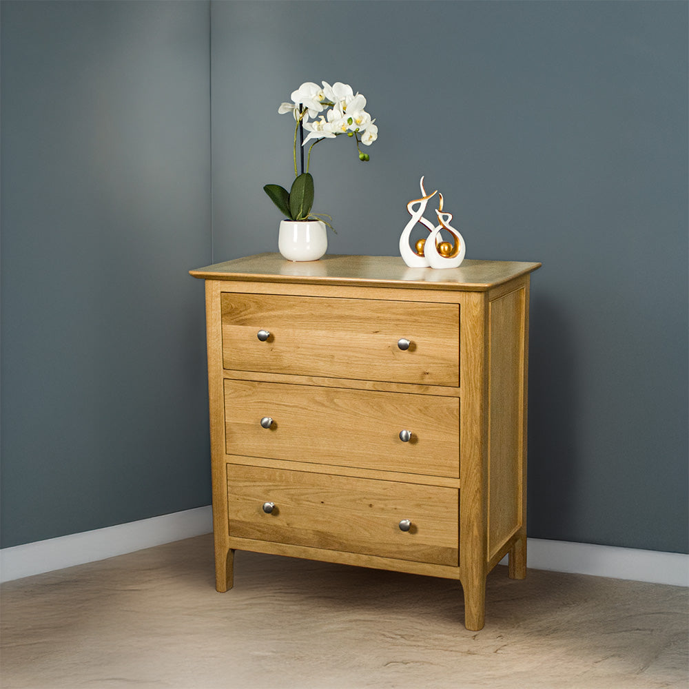Victoria Oak 3 Drawer Tallboy